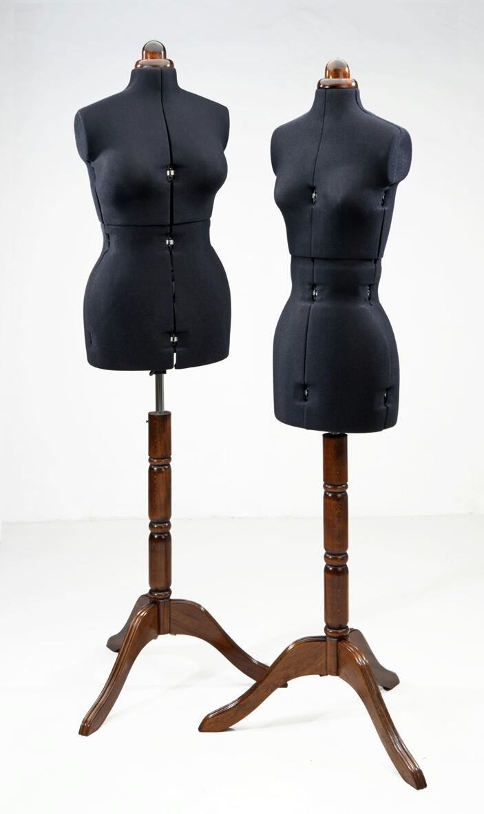 Schneiderpuppe kunstlederbezug  Arme und Finger aus Holz verstellbar Holzstand 